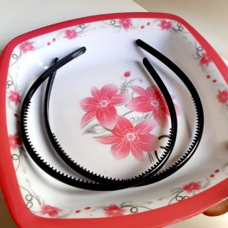 Bờm Cài tóc trơn màu đen nhựa mềm (bản 8mm)
