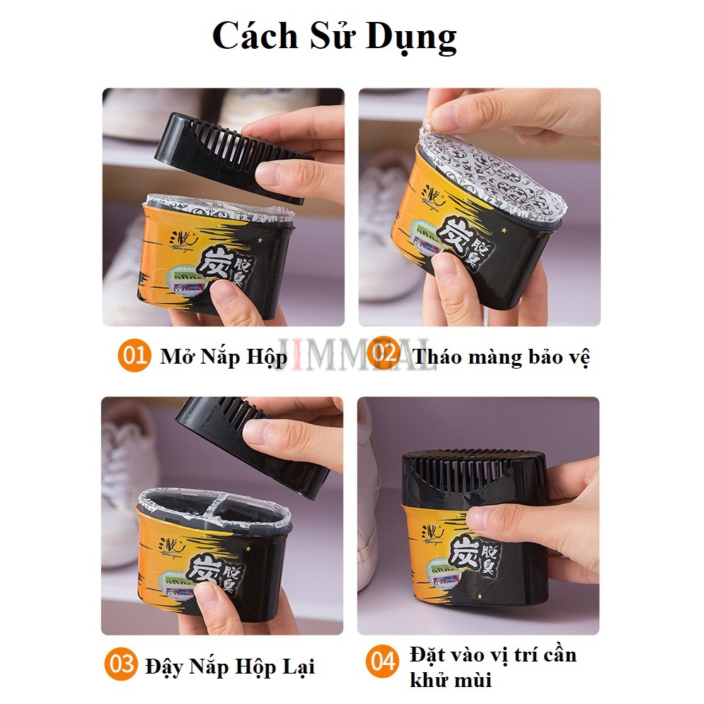 Hộp Than Hoạt Tính Khử Mùi Tủ Giầy, Tủ Quần Áo Đa Năng Dạng Keo