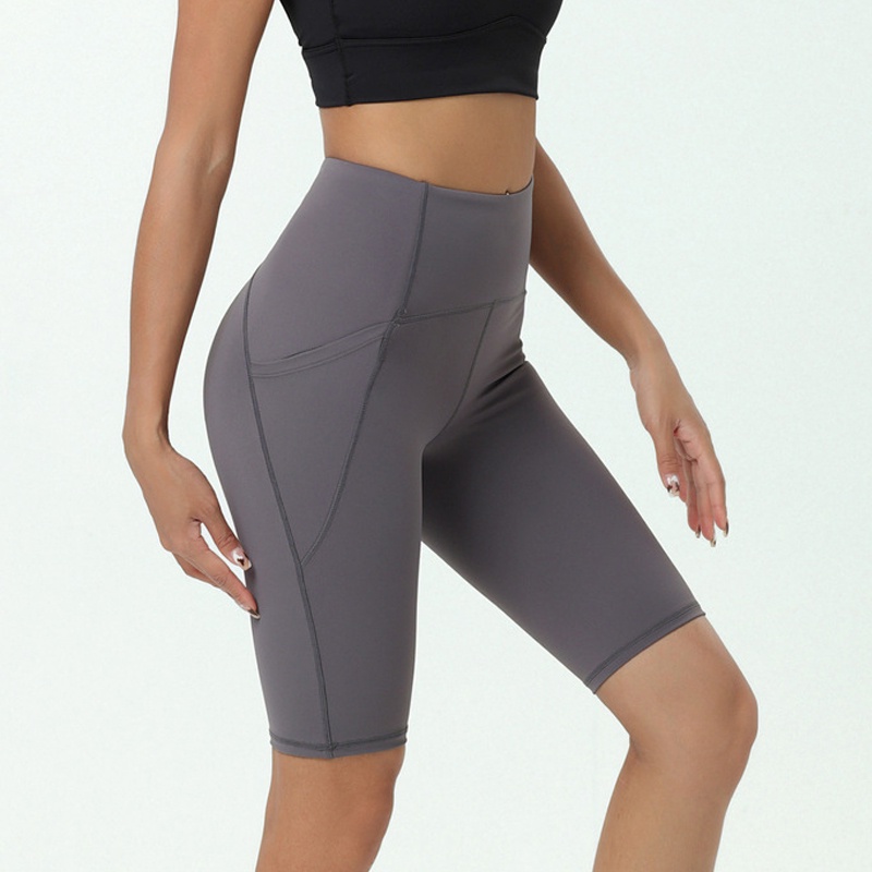 Lululemon Quần Thể Thao yoga Màu nude Có Túi dk617