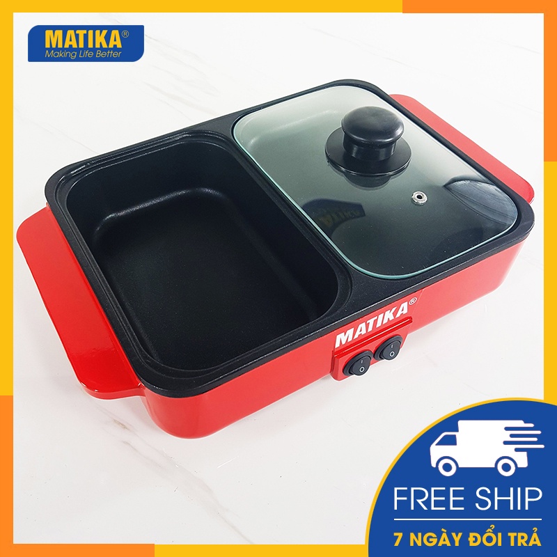 Bếp Lẩu Nướng 2 Ngăn Mini MATIKA MTK-9012