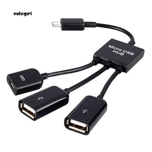 Cáp chia Micro USB HUB OTG 3 trong 1 đa năng