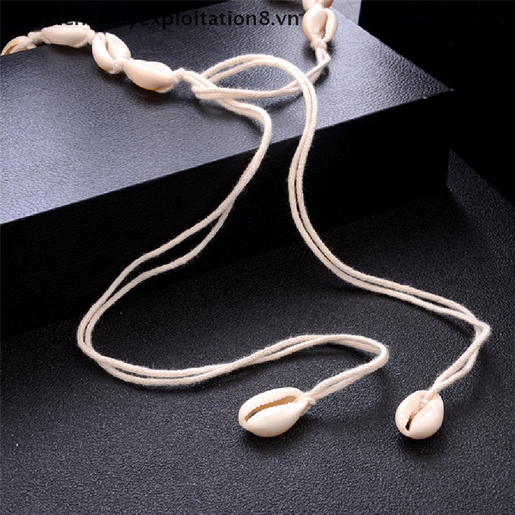 Vòng cổ choker đính vỏ sò phong cách Bohemian thời trang đi biển độc đáo cho nữ