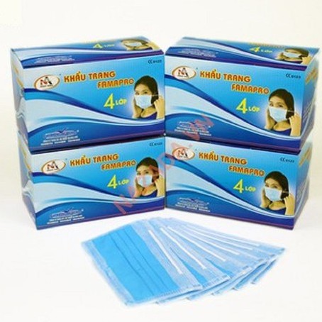 Chính Hãng - Khẩu Trang Y Tế NAM ANH - FAMAPRO 4 lớp kháng khuẩn cao cấp 50 Cái /1 hộp