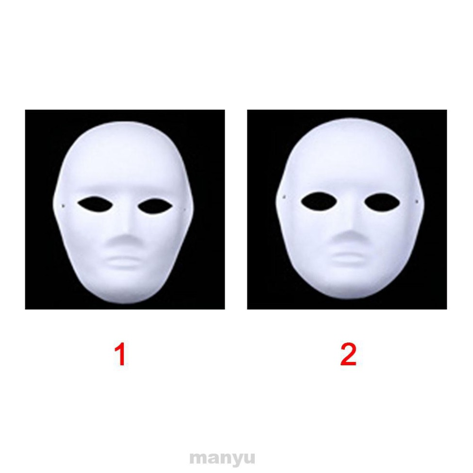 Set 5 Mặt Nạ Giấy Màu Trắng Vẽ Tay Hóa Trang Tiệc Tùng Cho Người Lớn