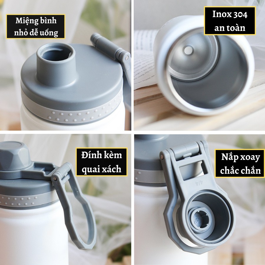 Bình giữ nhiệt inox 304 có quai xách 750ml chất lượng cao