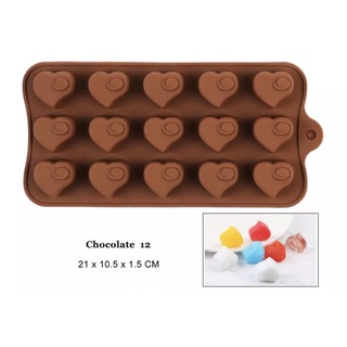 Khuôn silicon tim vòng xoáy làm socola,thạch,trang trí bánh kem