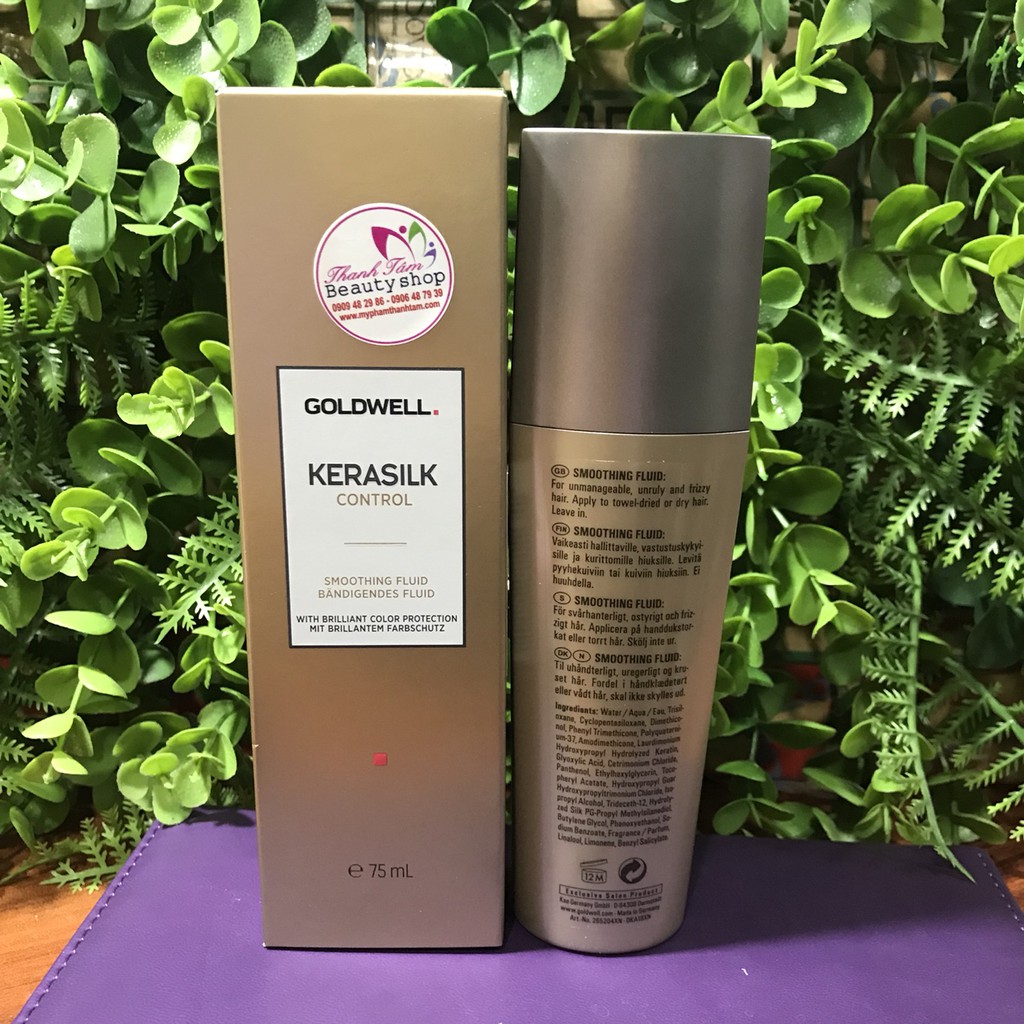 🇩🇪Goldwell🇩🇪 Xả khô suôn mượt Goldwell Control Kerasilk Smoothing Fluid 75ml (Gel dưỡng tóc)