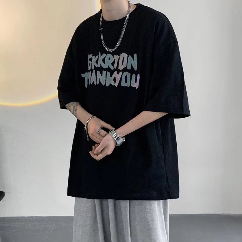 Áo Thun Tay Ngắn Cổ Tròn In Chữ Thời Trang Dành Cho Nam