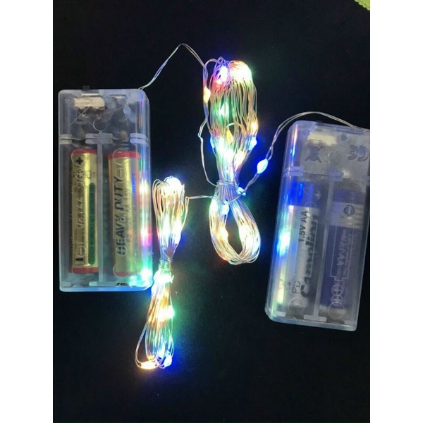 Dây đèn led đom đóm fairylight 🌛trang trí đủ màu dài 3m🌛 dùng pin AA