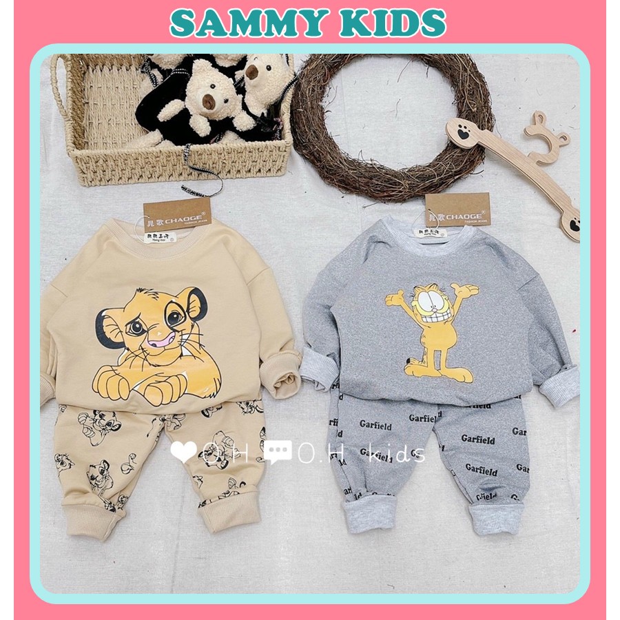 Quần áo bé trai bé gái thu đông dài tay cotton Hàn Quốc in hình gấu 3D sành điệu Sammykids