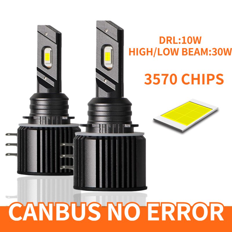 Set 2 Đèn Pha LED H15 20000LM Cho Xe Audi Caravel VW Golf 6 7 Mk6 Mk7 Mazda 3 6 GJ Cx-5