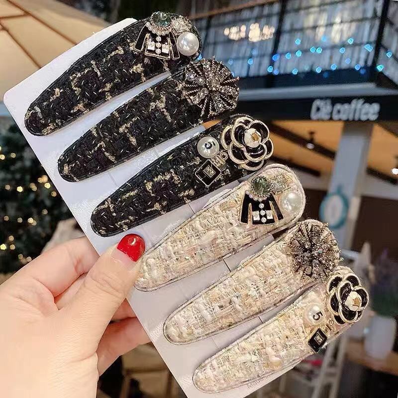 Kẹp tóc đính pha lê phong cách cổ điển Nhật Bản và Hàn Quốc Trang sức ngọt ngào cho phụ nữ