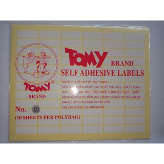 Giấy Nhãn TOMY- Xấp 10 tờ- Đủ kích cỡ