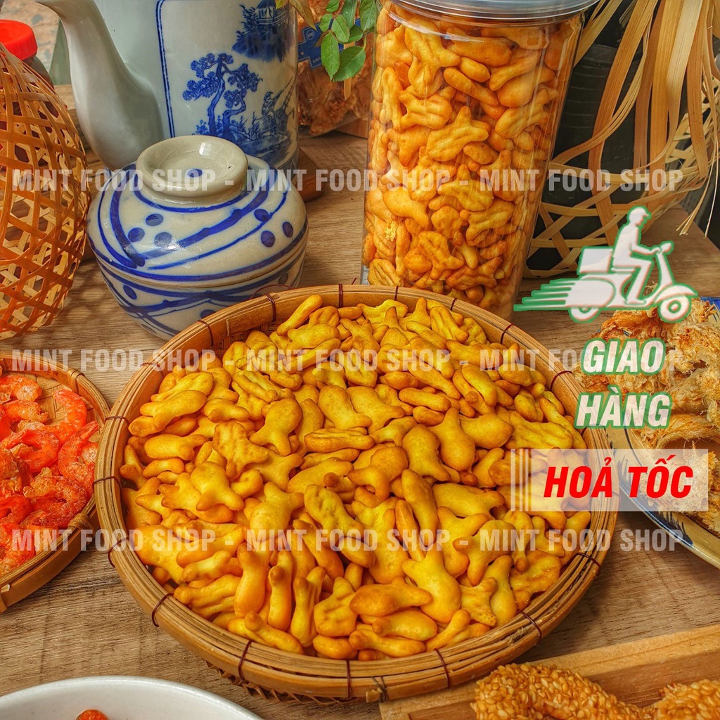 Bánh Quy Cá Mặn Lon 200Gram (Bánh Cá Mặn - Bánh Quy Hình Con Cá)