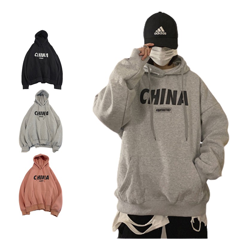 Áo Hoodie Unisex in logo China độc đáo dáng rộng trẻ trung, chất nỉ trần bông ấm áp | BigBuy360 - bigbuy360.vn