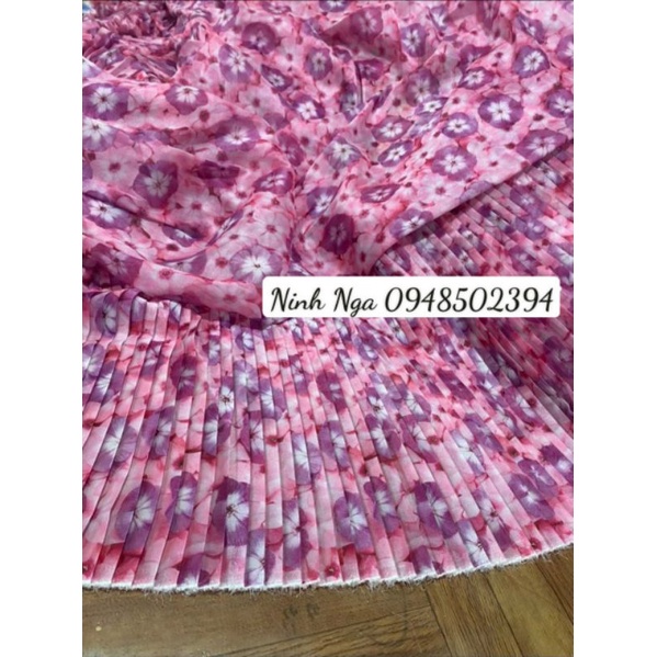 Vải tơ hoa dập ly