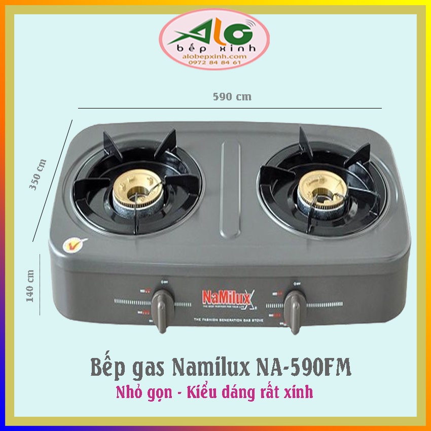 Bếp gas Namilux NA-590FM - Bếp ga Namilux 590FM nhỏ xinh, tiết kiệm gas - Điếu gang - Đầu đốt đồng- Alo Bếp Xinh