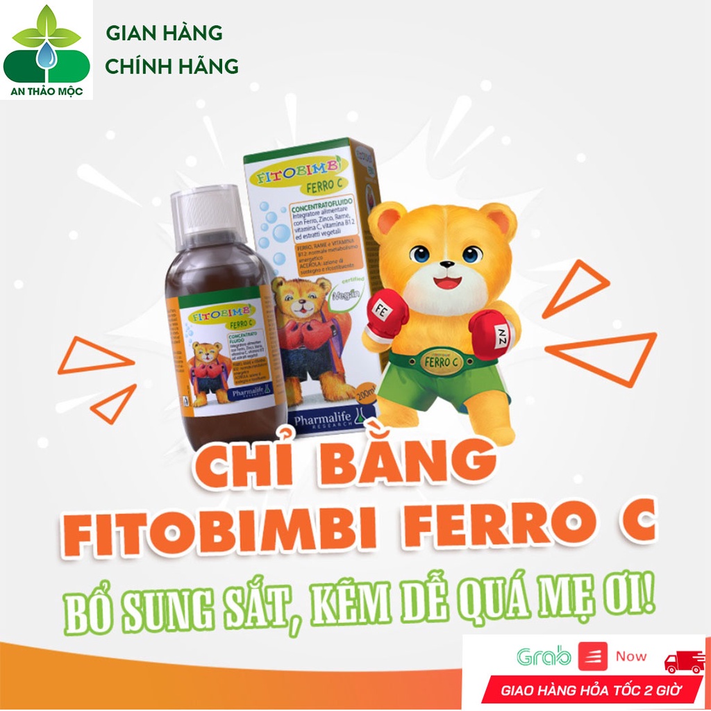 Siro FITOBIMBI Ferro C Bổ Sung Sắt Kẽm Hữu Cơ Giúp Bé Tăng Đề Kháng Ăn Ngon Tiêu Hóa Tốt Hấp Thu Tốt