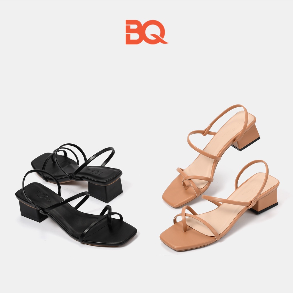 Giày sandal nữ cao gót 3p xỏ ngón dây mảnh BQ Gi H120