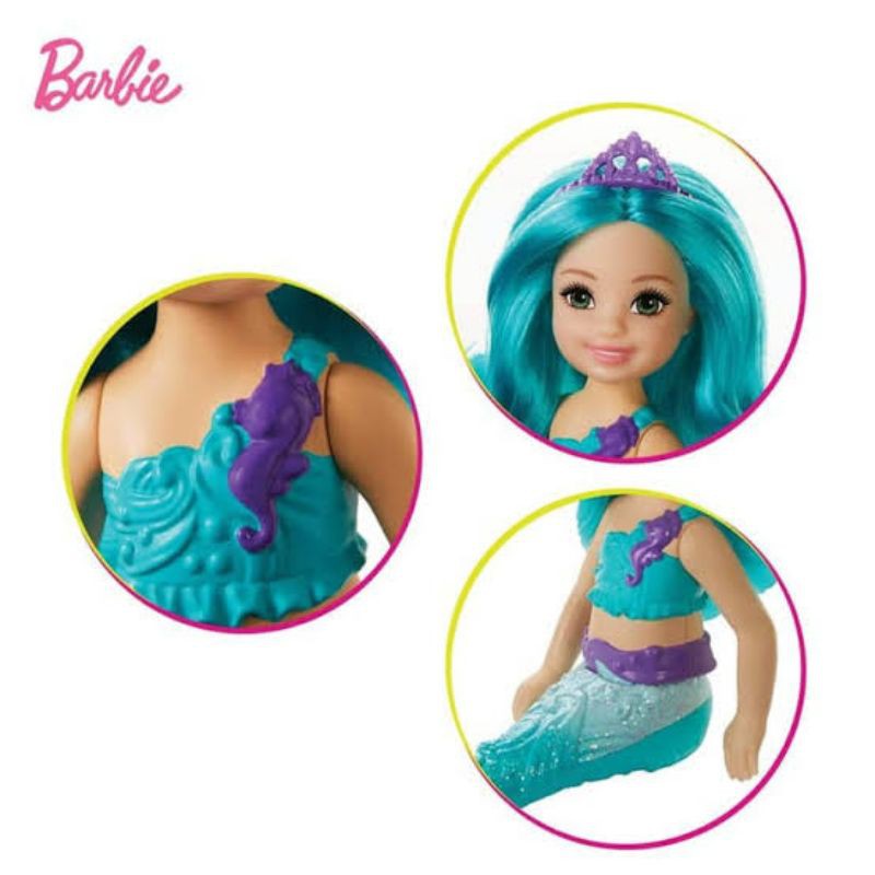 Búp Bê Barbie Nàng Tiên Cá Tóc Xanh Dương Dễ Thương