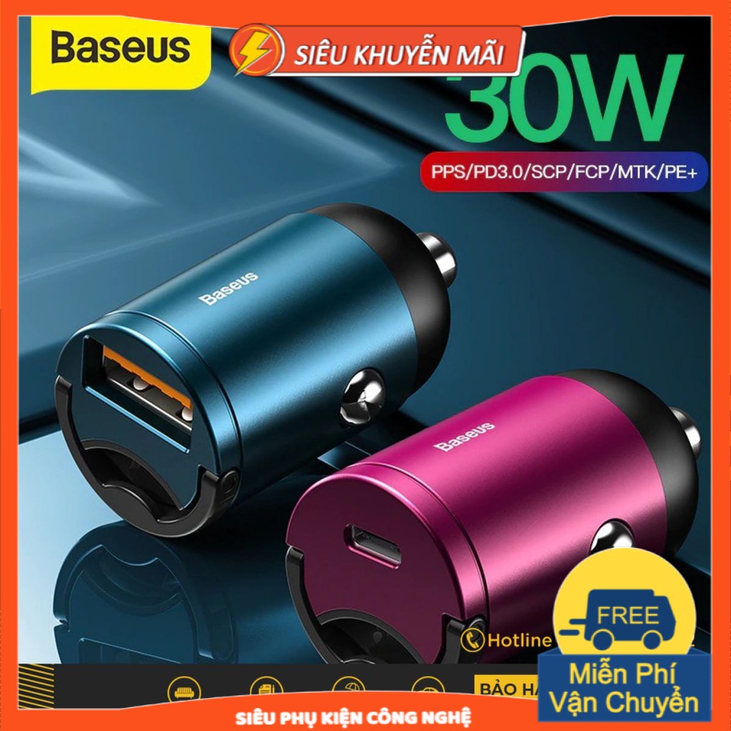 Tẩu sạc nhanh 30W Baseus Tiny Star Gen4 PD/QC 3.0 dùng cho xe hơi ( USB/ Type-C, PPS/PD/QC3.0 Quick Charge, Car Adapter)