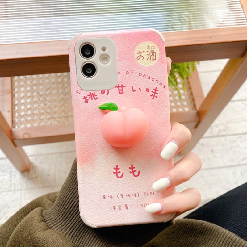 Ốp Điện Thoại Chống Sốc In Hình Quả Đào Hồng 3d Cho Iphone 12 11 Pro Max X Xs Max Xr 8 7 Plus | BigBuy360 - bigbuy360.vn