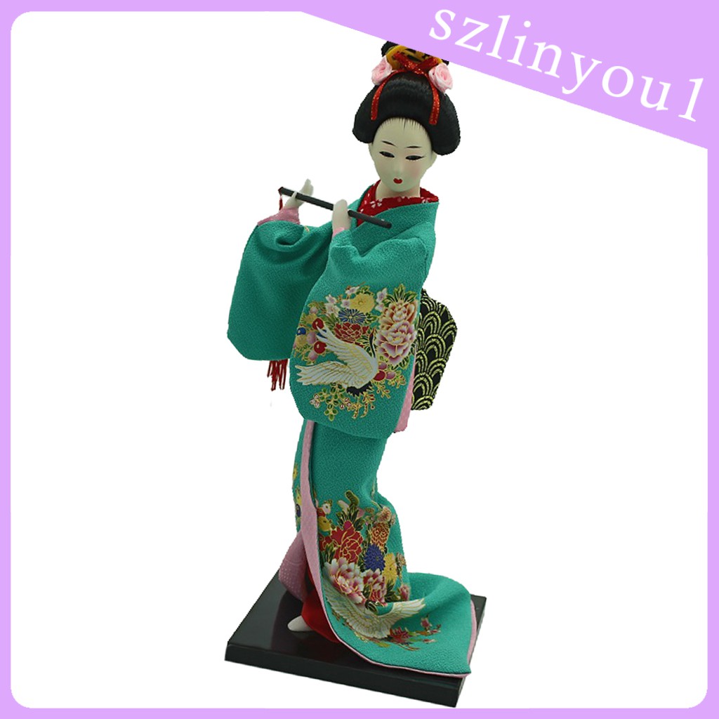 Búp Bê Geisha Lady Mặc Kimono 12inch Trang Trí Nhà Cửa