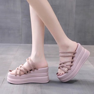 DÉP ĐẾ XUỒNG DÂY DA LỘN NHUNG CAO 9P ZZ1