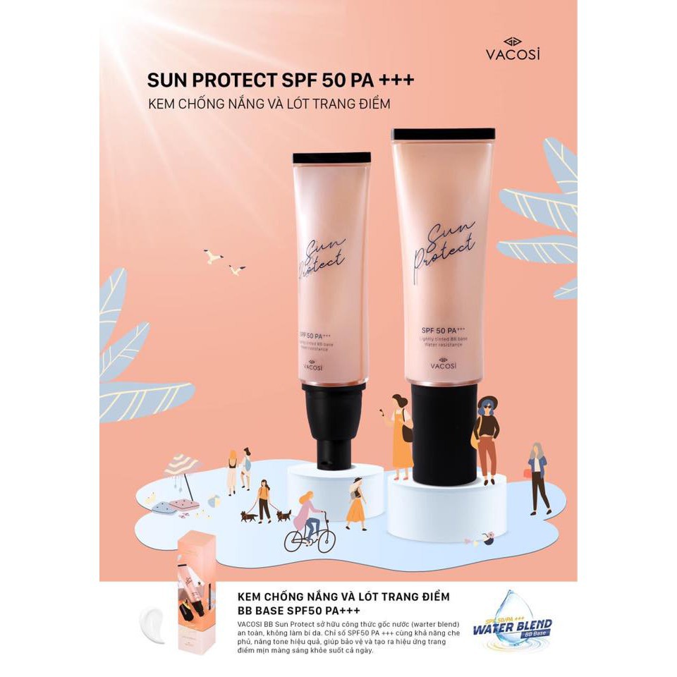 Kem lót trang điểm chống nắng VACOSI BB VACOSI SPF50 PA+++