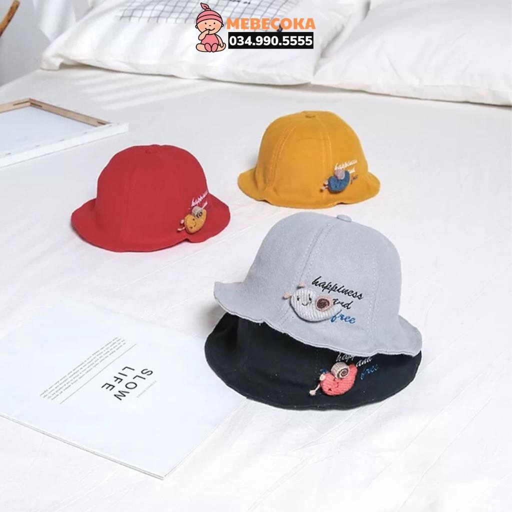 Mũ cho bé, mũ bucket Gắn Sâu, vành nón tai bèo tròn cho bé Trai bé Gái chất liệu CAO CẤP