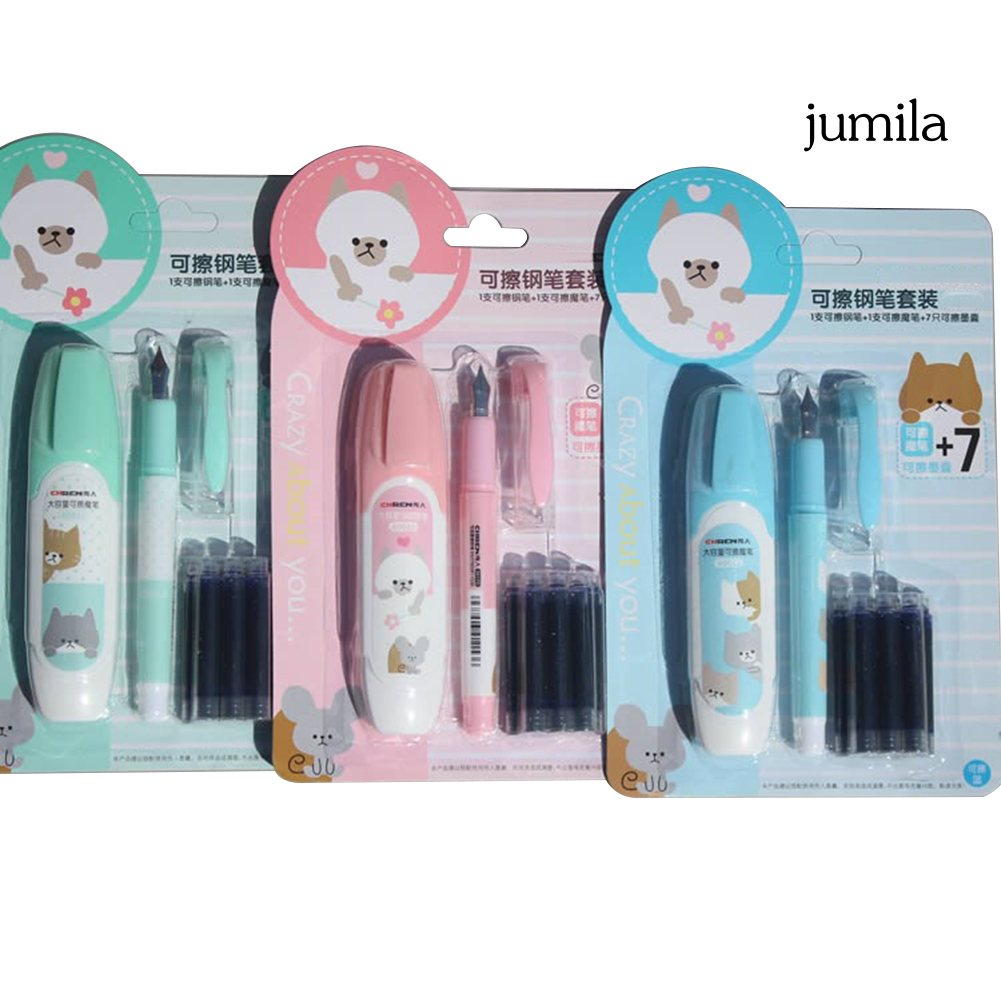 Bộ bút máy có thể xóa được với 7 lõi mực bút thay thế