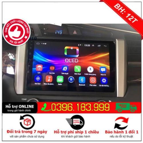 Màn hình INNOVA 2017,2018, 2019 với android 10. sản phẩm gồm màn hình, mặt dưỡng, dây zắc zin theo xe