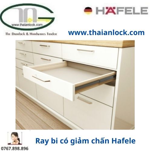 Ray bi có giảm chấn DIY Hafele 494.02.061, 49402.062, 494.02.063, 494.02.064, 494.02.065