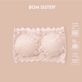 Áo lót ống mút mỏng chất ren không gọng màu trơn chuyên mặc áo hở vai BOM SISTER BR8931