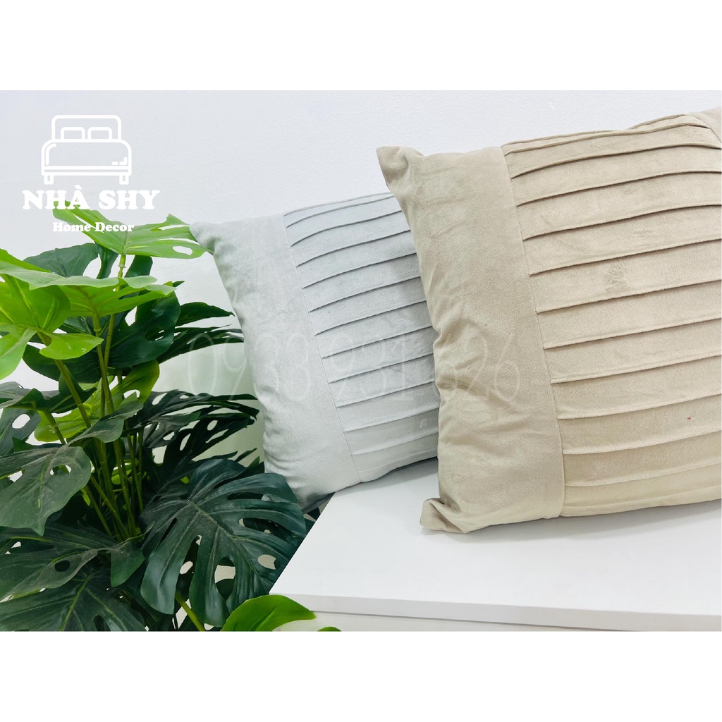 GỐI TỰA SOFA NỈ NHUNG HỌA TIẾT ZICZAC SIZE 45X45CM