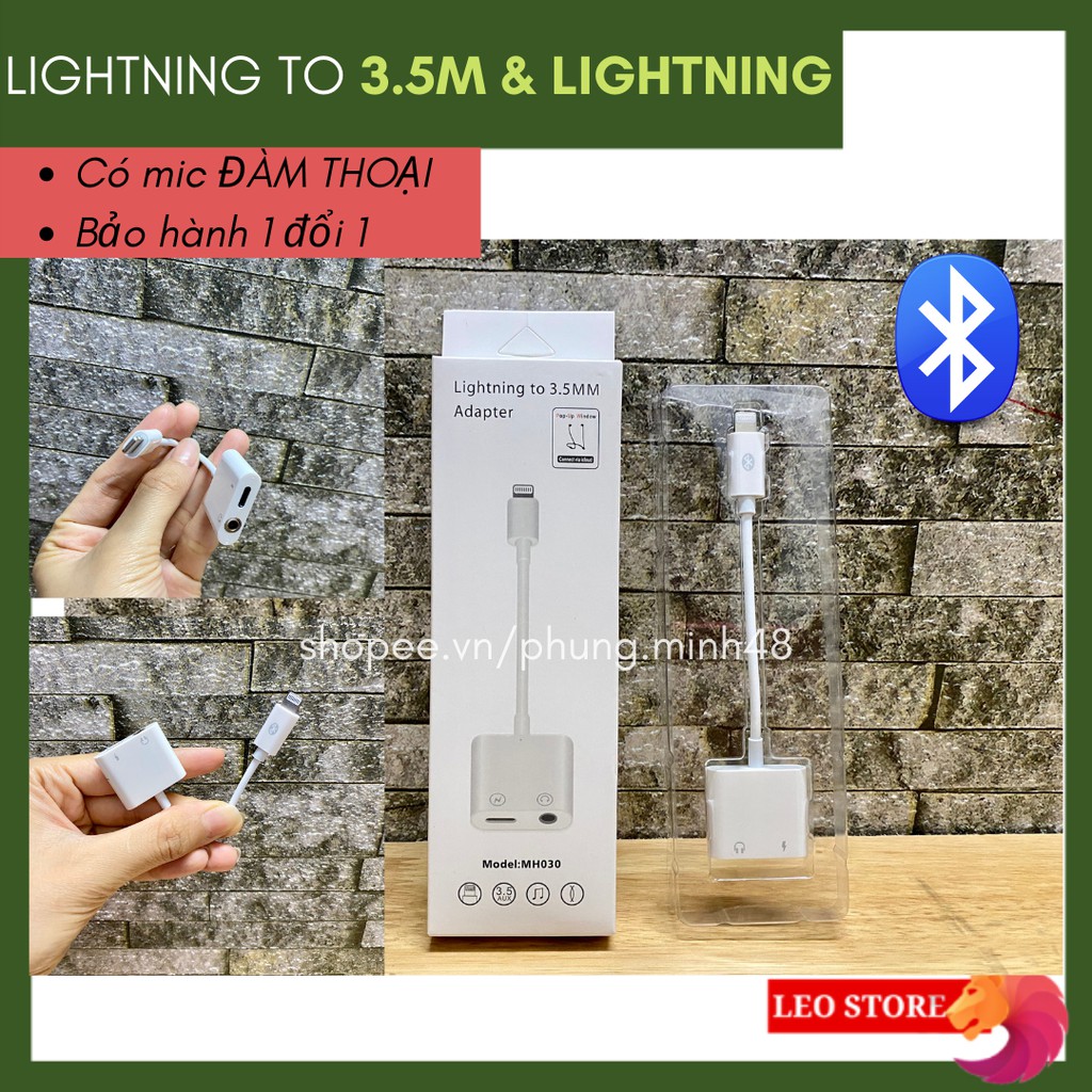 Cáp chuyển đổi iphone/lightning sang tai nghe 3.5 và sạc lightning - Jack chuyển đổi tai nghe Iphone vừa sạc vừa nghe