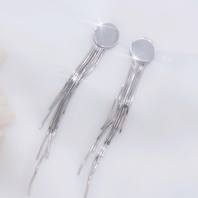 khuyên tai tròn trơn tim đá thả mỳ HD