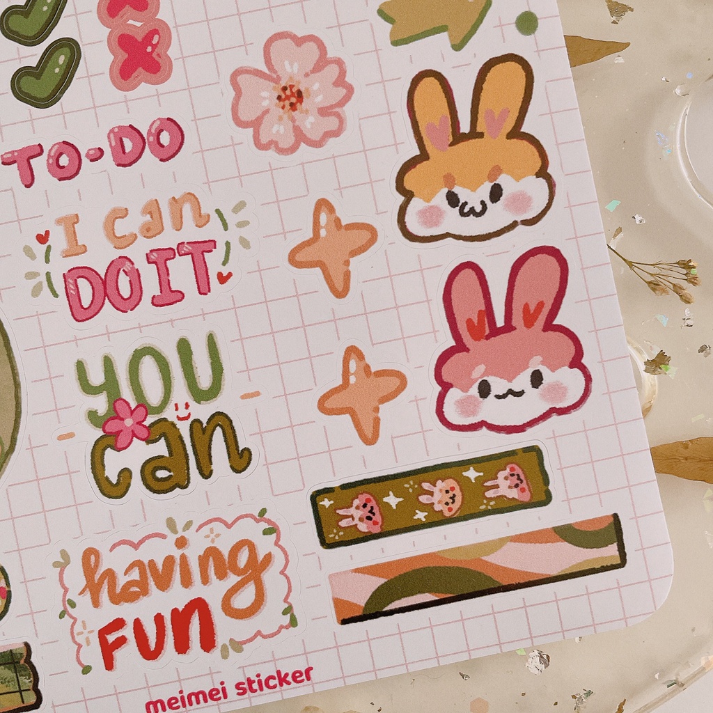 Meimei Sticker - Joyful Sticker Book - nhãn dán trang trí sổ bullet journal