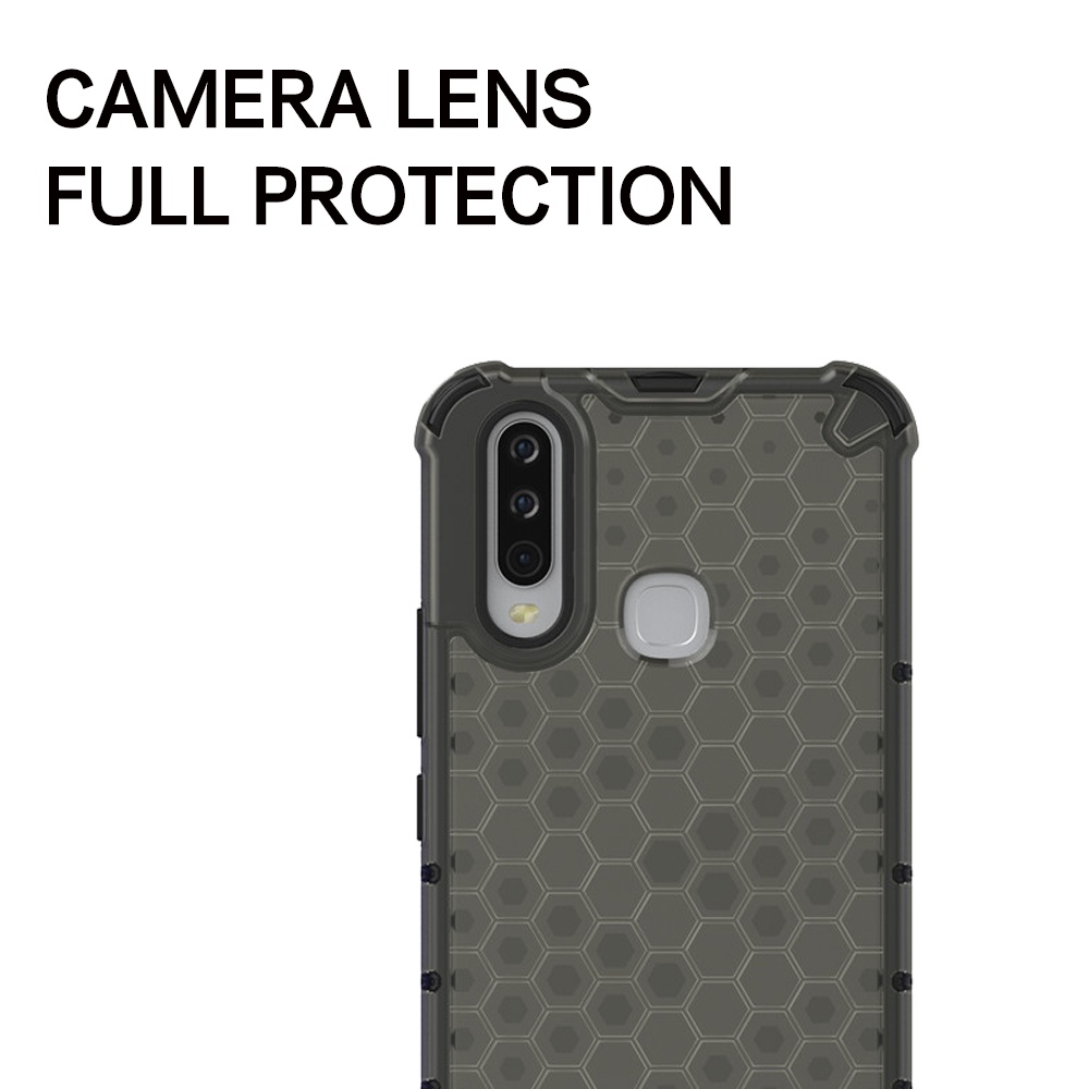 Ốp Điện Thoại PC Cứng Chống Sốc Họa Tiết Tổ Ong Trong Suốt Cho Vivo Y11s Y12 Y12A Y12s Y15 Y17