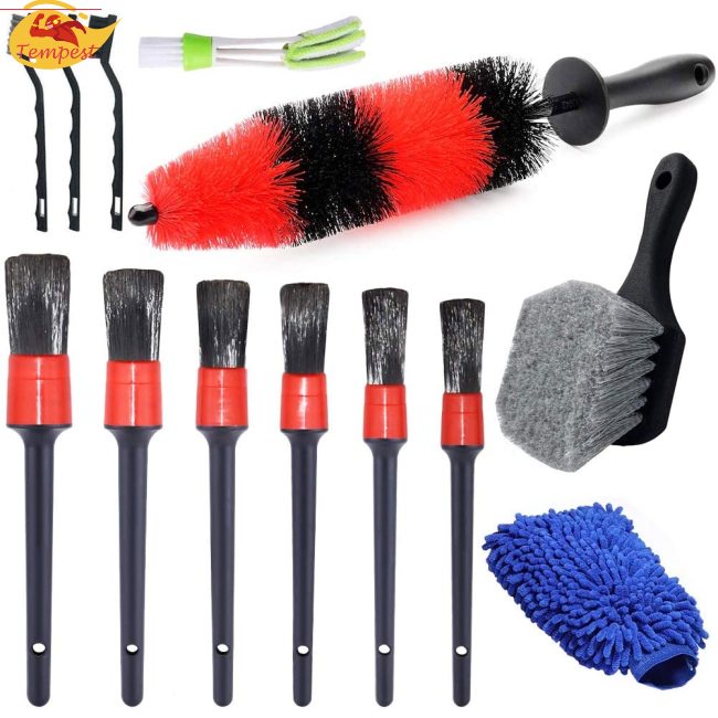 Set 13 Bàn Chải Lông Mềm 17 Inch Vệ Sinh Chi Tiết Nội Thất Xe Ô Tô Đa Năng Tiện Dụng