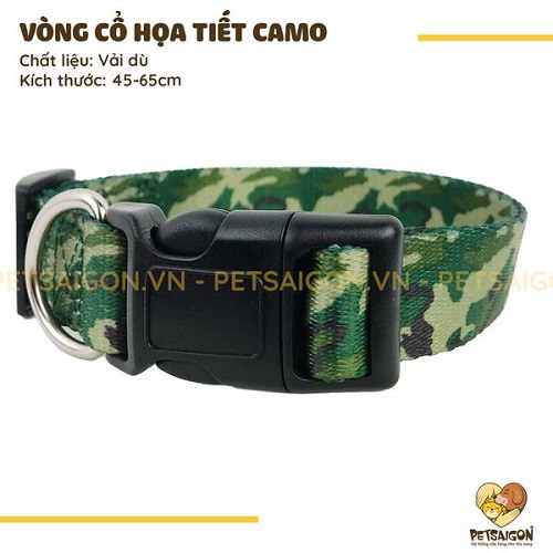 VÒNG CỔ HỌA TIẾT CAMO CHO CHÓ ĐẾN 60KG