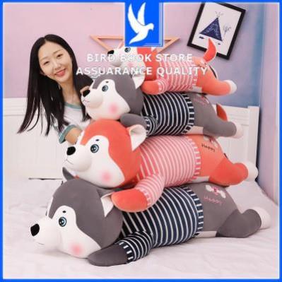 Gấu bông gối ôm ngủ Chó Husky áo kẻ chất miniso đáng yêu nghộ nghĩnh Bird book