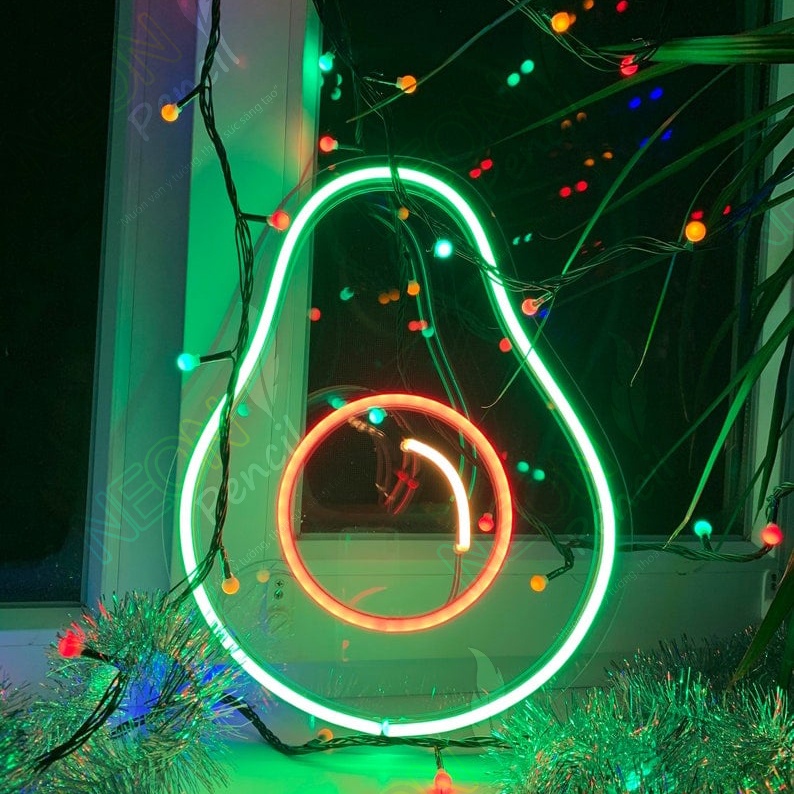 Đèn led neon hình quả Bơ kích thước 20x15 cm | trang trí phòng ngủ, decor góc làm việc - Pencil Neon Sign