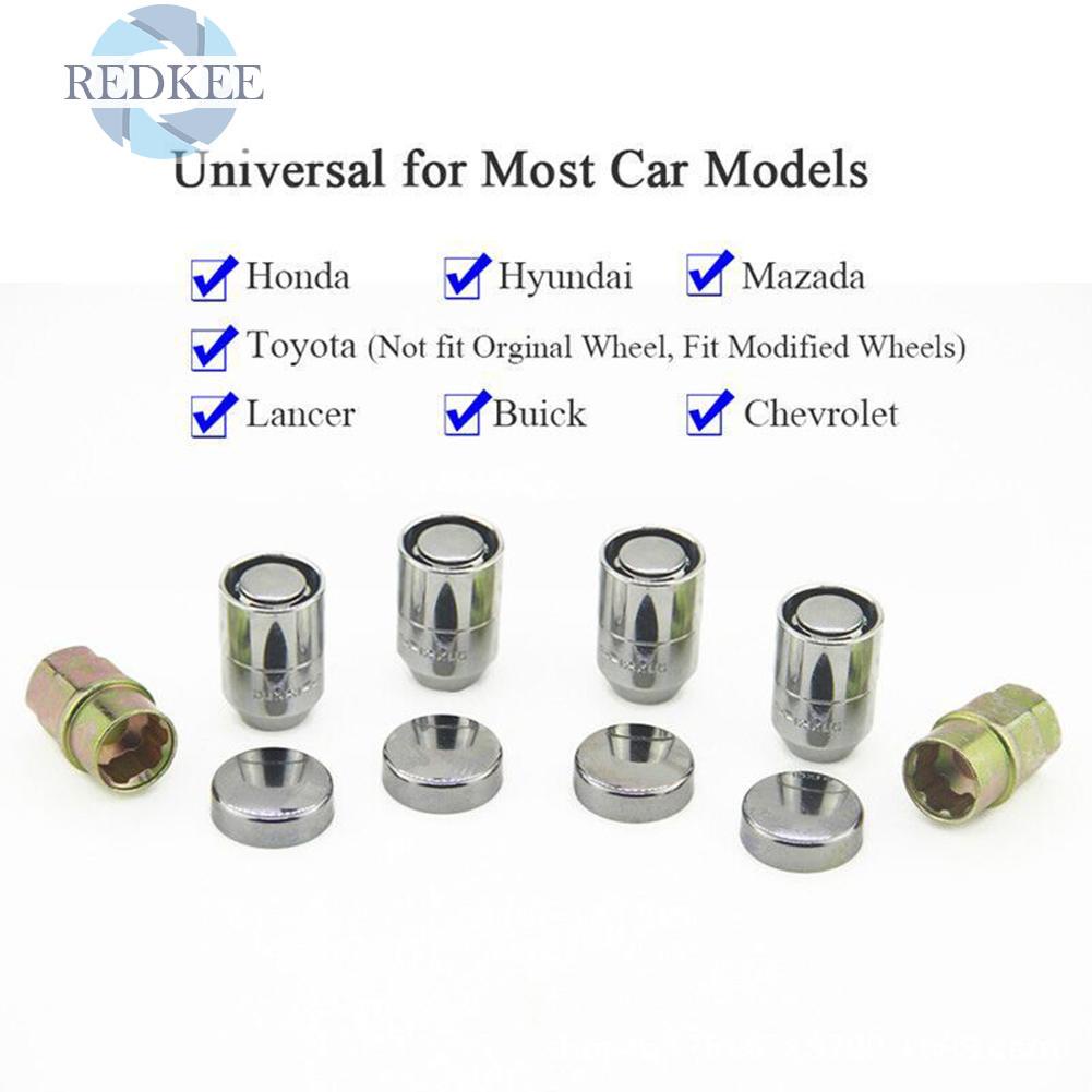 Set 4 Đai Ốc Chống Trộm M12x1.5 12mmx1.25 + 2 Chìa Khóa Chuyên Dụng