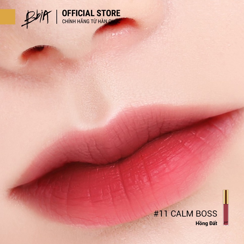 Son Kem Lì Bbia Last Velvet Lip Tint Version 3 - 11 Calm Boss (Hồng Đất) 5g - Bbia Official Store