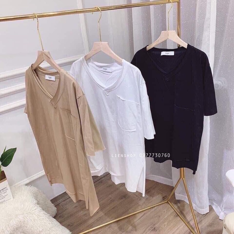 Áo Đũi Xẻ Cạnh Cổ Tim Siêu Đáng Yêu