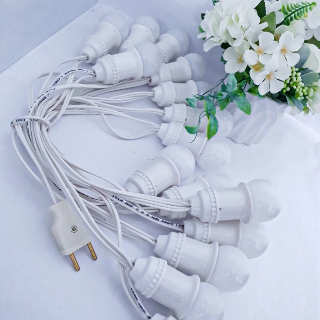 Đèn led dây bóng tròn đui E27 gia công 10m 20 bóng chanh dây dùng trang trí quán, tiệc...,