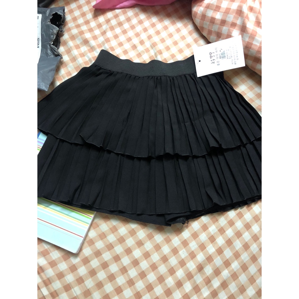 Chân váy ngắn vati 2 tầng có quần trong, chân váy xếp ly chất liệu cao cấp không bị nhăn