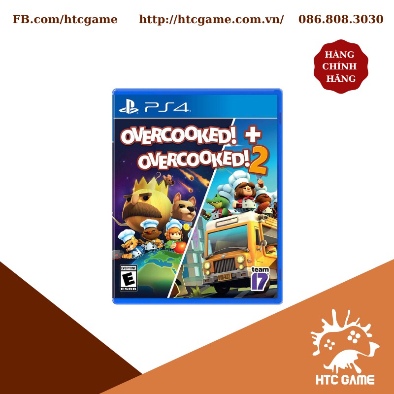 Đĩa game Overcooked! + Overcooked! 2 dành cho máy PS4