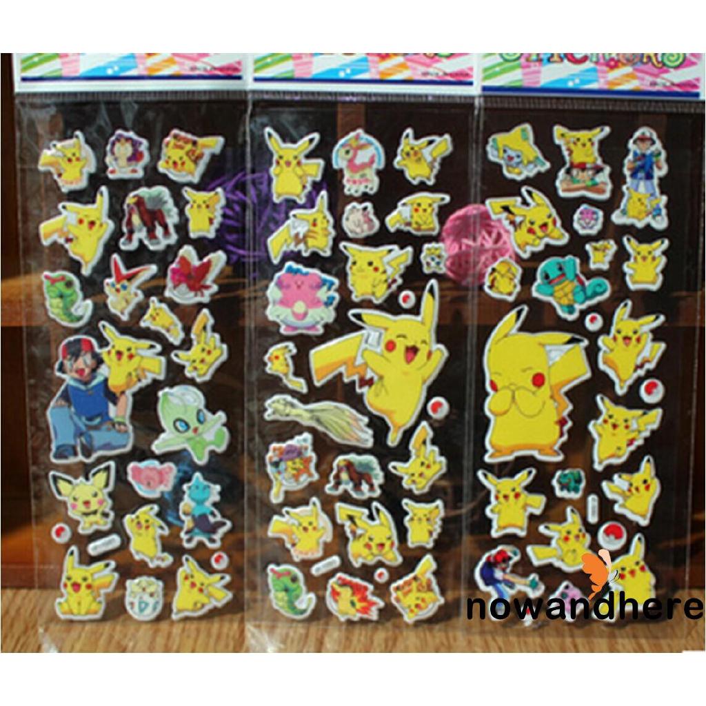 EDN-Cute Anime Pokemon Stickers Pikachu Pocket Monster Scrapbooking Wall